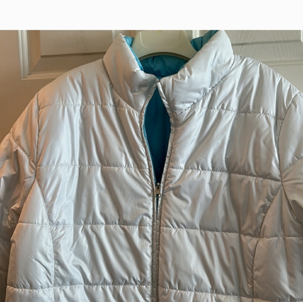 Faded Glory Reversible Coat, Aqua & White, (2X)